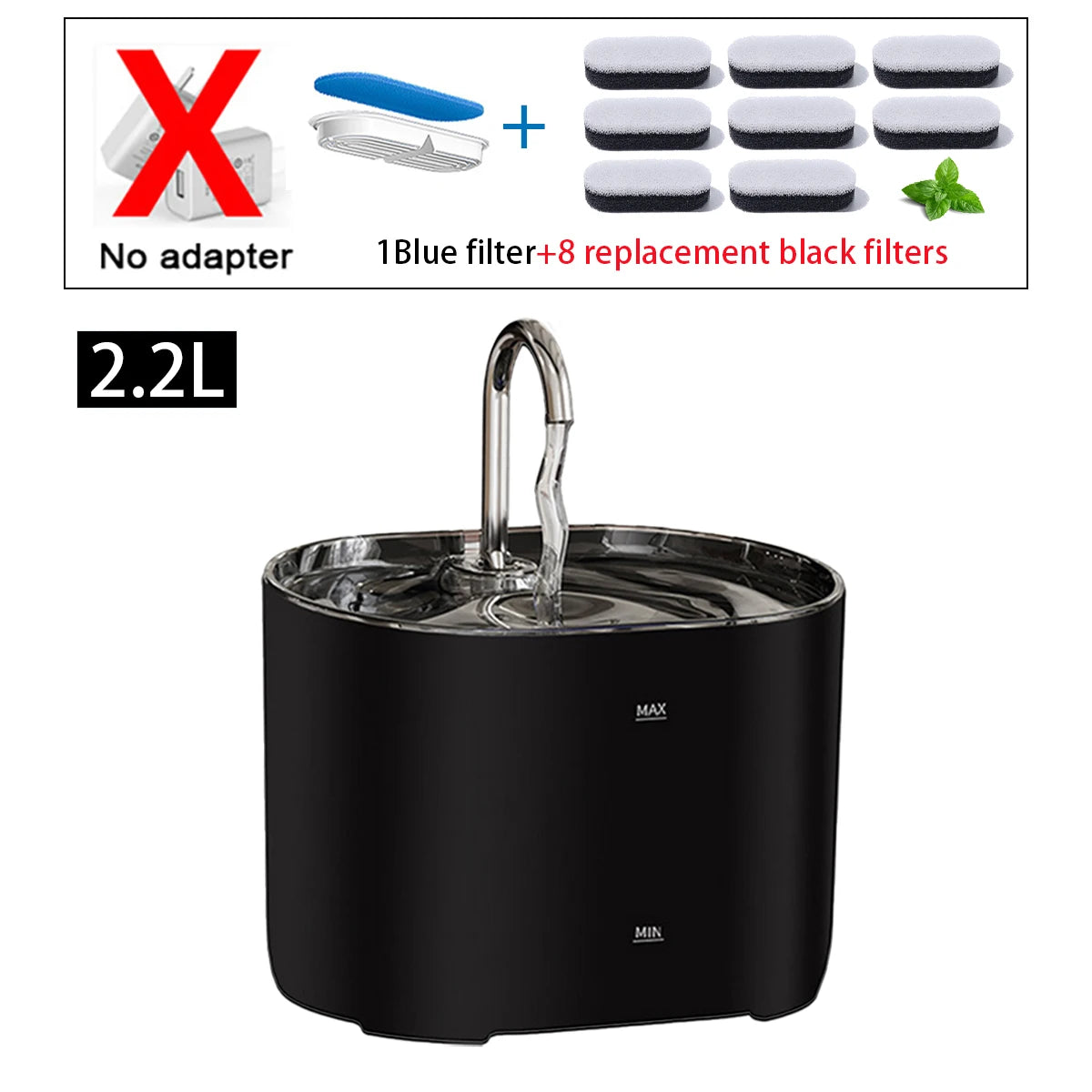 Ultra-Quiet Cat & Pet Water Fountain 2.2L