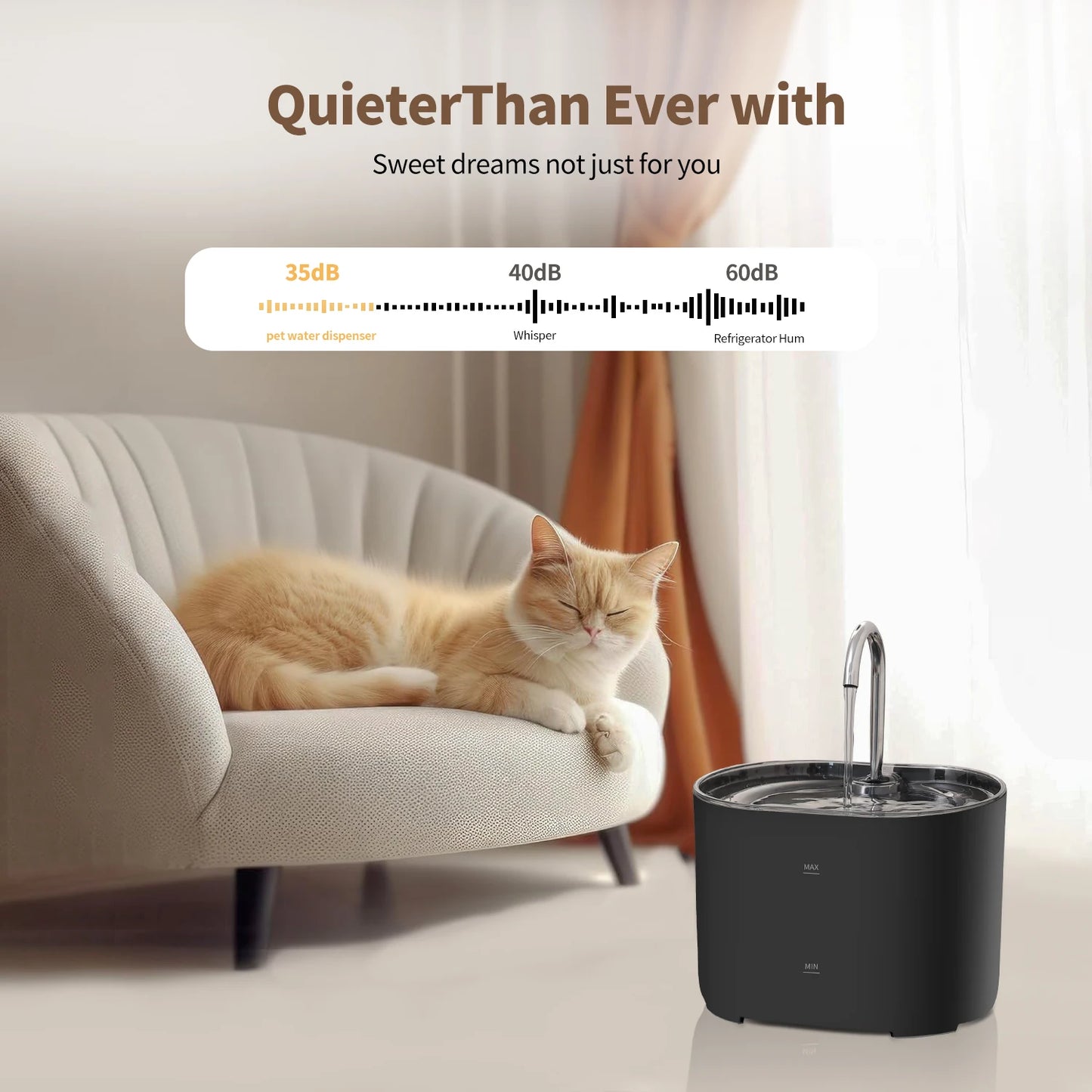 Ultra-Quiet Cat & Pet Water Fountain 2.2L