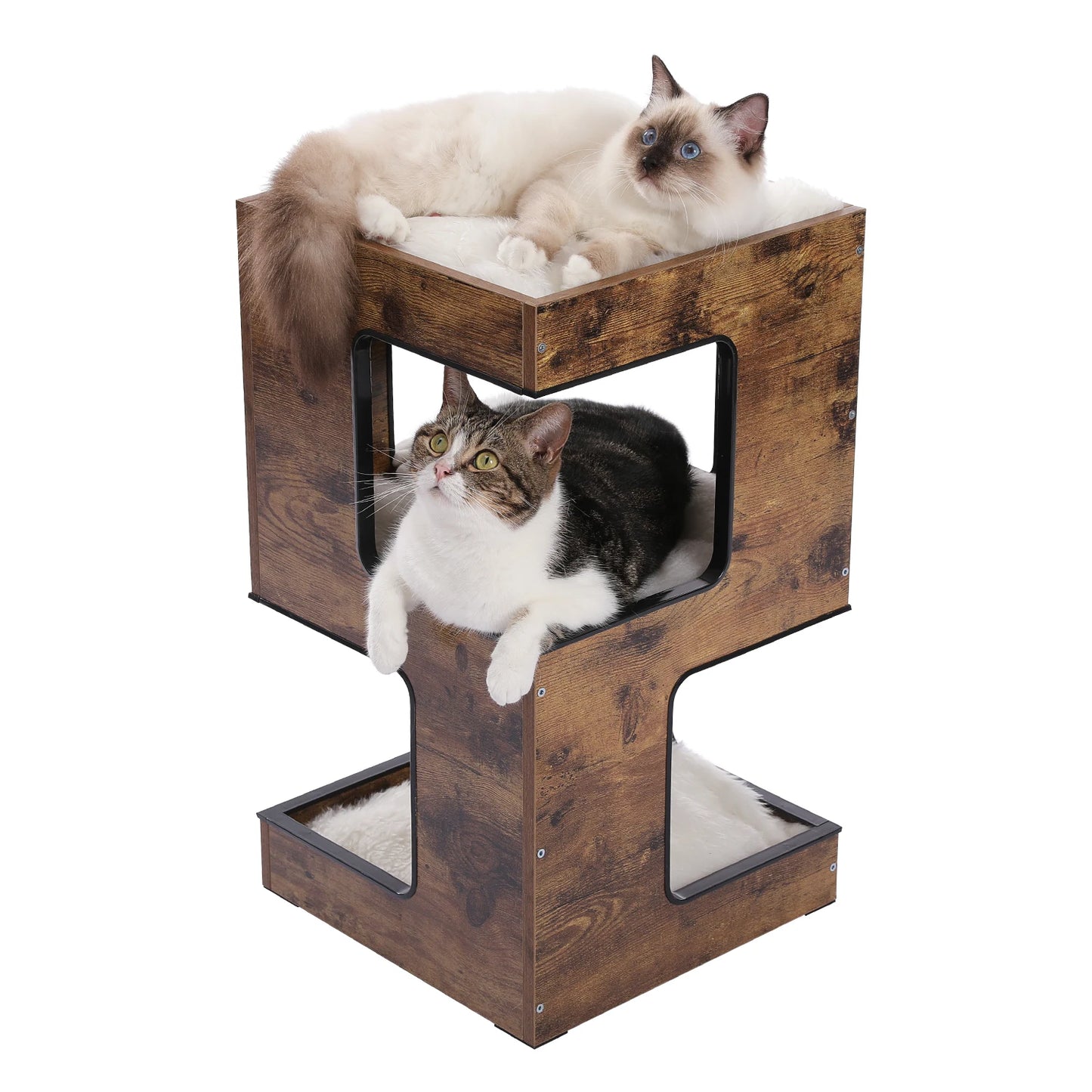 3-Level Cat Tree Tower with Toys & Scratcher