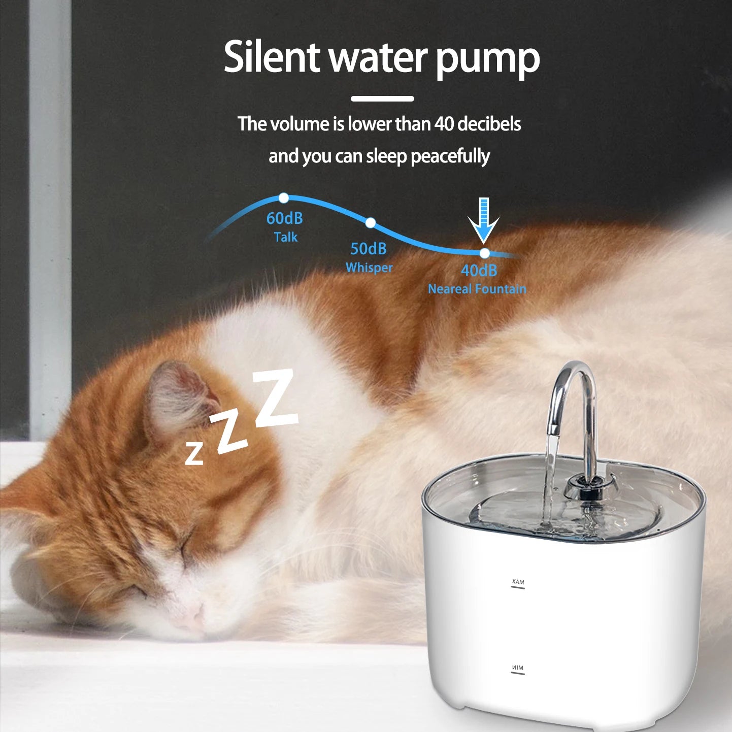 Ultra-Quiet Cat & Pet Water Fountain 2.2L