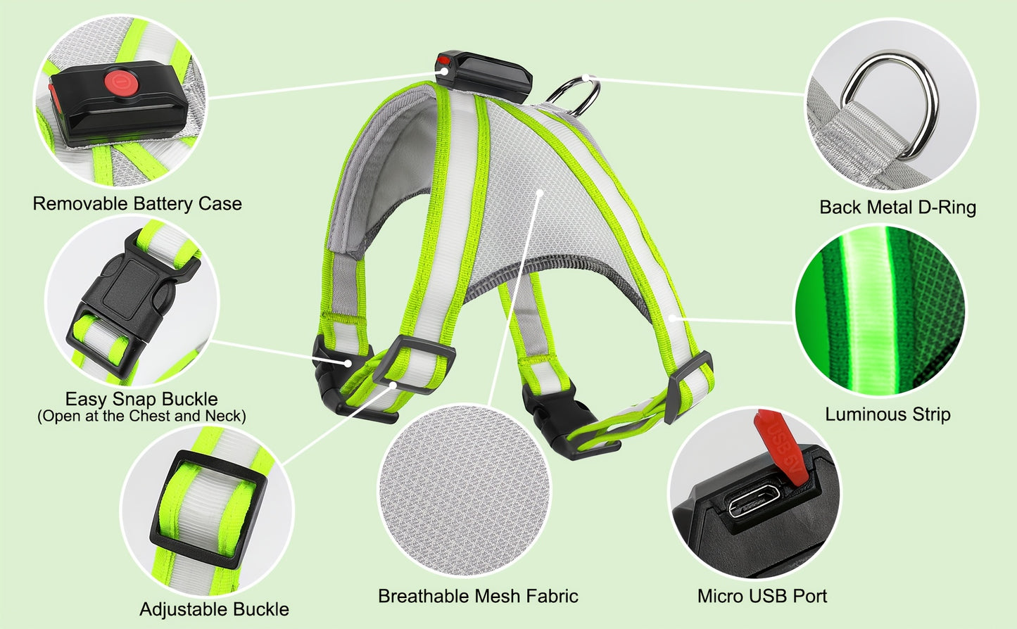 LED Light-Up Dog Harness